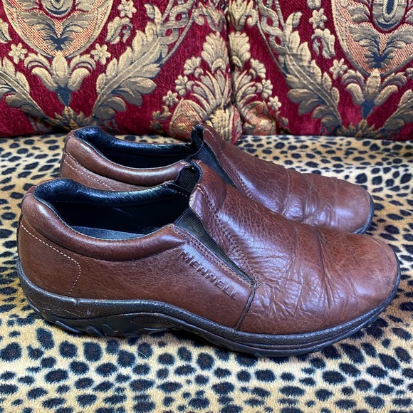 men's merrell jungle moc leather mahogany brown